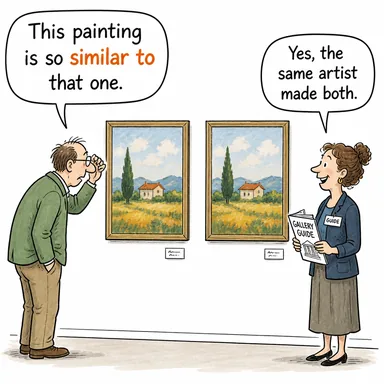 similar to (...e benzer, ile benzer) karikatürü — diyalogla bağlam içinde öğren