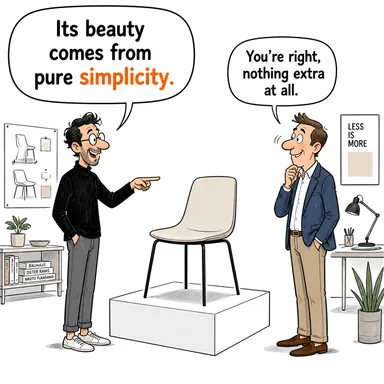 simplicity (sadelik, basitlik, kolaylık) karikatürü — diyalogla bağlam içinde öğren
