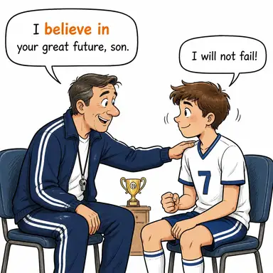 believe in (inanmak (bir şeye/birine)) karikatürü — diyalogla bağlam içinde öğren