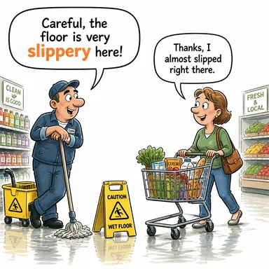 slippery (kaygan, güvenilmez (kişi)) karikatürü — diyalogla bağlam içinde öğren