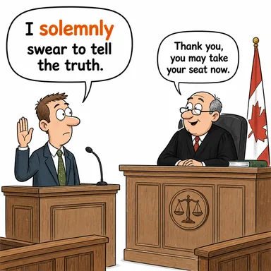 solemnly (ciddiyetle, resmiyetle) karikatürü — diyalogla bağlam içinde öğren