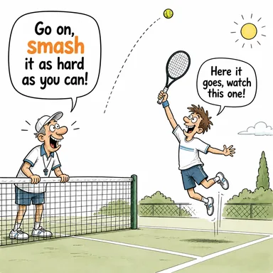 smash (parçalamak, paramparça etmek, çarpmak) karikatürü — diyalogla bağlam içinde öğren