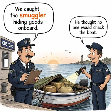 smuggler (kaçakçı) karikatürü — diyalogla bağlam içinde öğren
