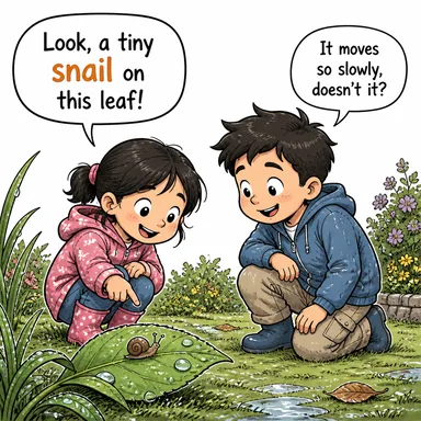 snail (salyangoz) karikatürü — diyalogla bağlam içinde öğren