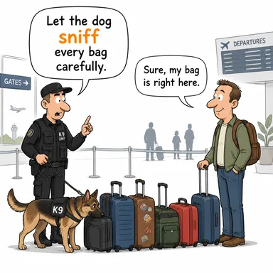 sniff (burnunu çekmek, koklamak) karikatürü — diyalogla bağlam içinde öğren