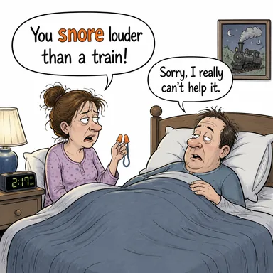snore (horlamak) karikatürü — diyalogla bağlam içinde öğren