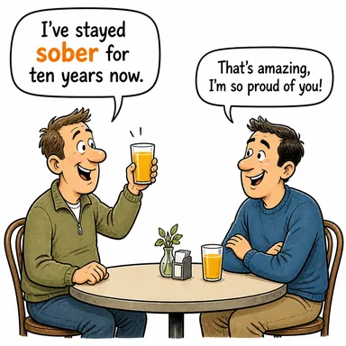 sober (ayık (sarhoş olmayan), ağırbaşlı, ciddi) karikatürü — diyalogla bağlam içinde öğren