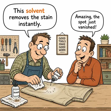 solvent (çözücü (kimya), borcunu ödeyebilecek durumda (mali)) karikatürü — diyalogla bağlam içinde öğren