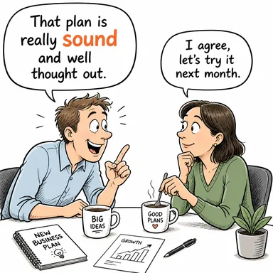 sound (gibi gelmek (duyulmak), çalmak (alarm)) karikatürü — diyalogla bağlam içinde öğren