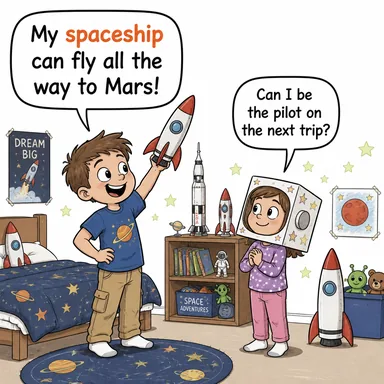 spaceship (uzay gemisi) karikatürü — diyalogla bağlam içinde öğren