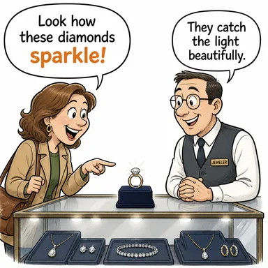 sparkle (ışıldamak, parıldamak, saçılmak) karikatürü — diyalogla bağlam içinde öğren