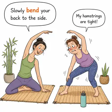 bend (bükmek, eğmek, kıvrılmak) karikatürü — diyalogla bağlam içinde öğren