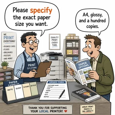 specify (belirtmek, açıkça ifade etmek) karikatürü — diyalogla bağlam içinde öğren