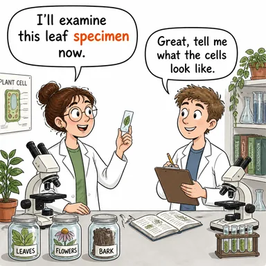 specimen (numune, örnek (tahlil/inceleme için)) karikatürü — diyalogla bağlam içinde öğren