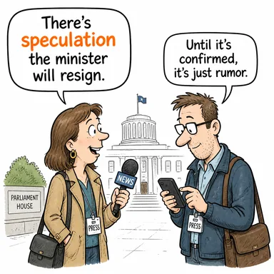 speculation (tahmin, spekülasyon, varsayım) karikatürü — diyalogla bağlam içinde öğren