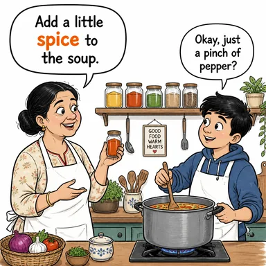 spice (baharat, çeşni) karikatürü — diyalogla bağlam içinde öğren