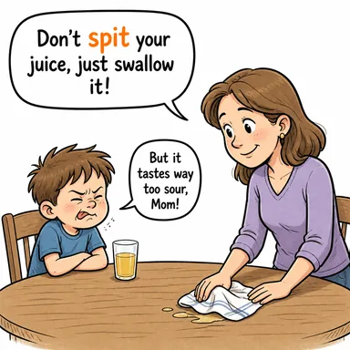 spit (tükürmek) karikatürü — diyalogla bağlam içinde öğren