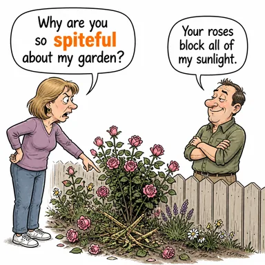 spiteful (kindar, hınçlı, kötü niyetli) karikatürü — diyalogla bağlam içinde öğren