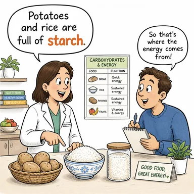 starch (nişasta) karikatürü — diyalogla bağlam içinde öğren