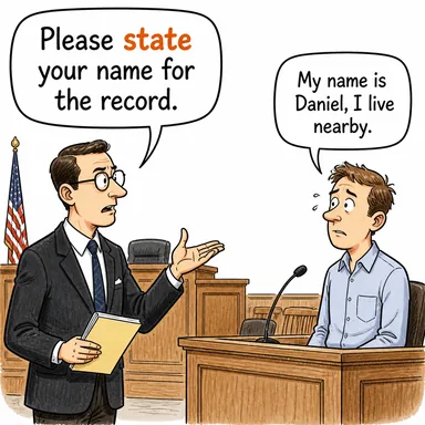 state (ifade etmek, belirtmek, bildirmek) karikatürü — diyalogla bağlam içinde öğren