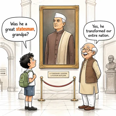 statesman (devlet adamı) karikatürü — diyalogla bağlam içinde öğren