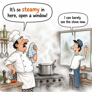 steamy (buharlı, nemli, (mecazi) erotik) karikatürü — diyalogla bağlam içinde öğren