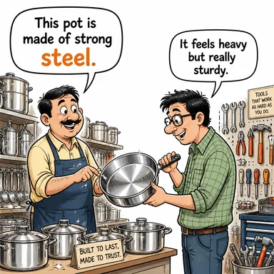 steel (çelik) karikatürü — diyalogla bağlam içinde öğren
