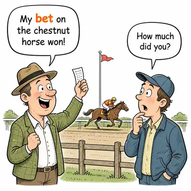 bet (bahis, iddia) karikatürü — diyalogla bağlam içinde öğren