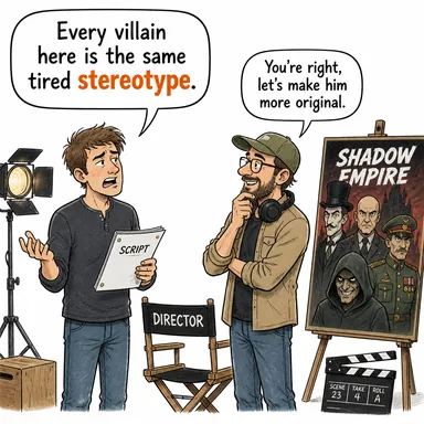 stereotype (kalıplaşmış düşünce, klişe, basmakalıp yargı) karikatürü — diyalogla bağlam içinde öğren