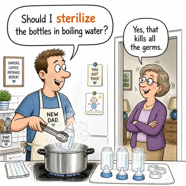 sterilize (kısırlaştırmak, sterilize etmek) karikatürü — diyalogla bağlam içinde öğren