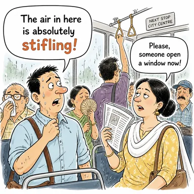 stifling (boğucu, bunaltıcı) karikatürü — diyalogla bağlam içinde öğren