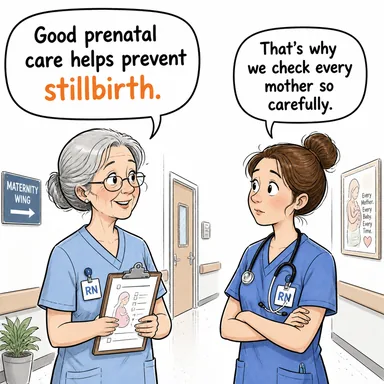 stillbirth (ölü doğum) karikatürü — diyalogla bağlam içinde öğren