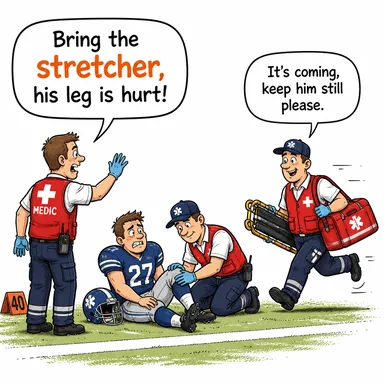 stretcher (sedye) karikatürü — diyalogla bağlam içinde öğren