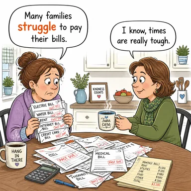 struggle (mücadele etmek, çabalamak, zorlanmak) karikatürü — diyalogla bağlam içinde öğren