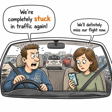 stuck (sıkışmış, takılı kalmış, saplanmış) karikatürü — diyalogla bağlam içinde öğren