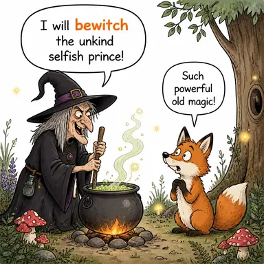 bewitch (büyülemek, aklını başından almak) karikatürü — diyalogla bağlam içinde öğren