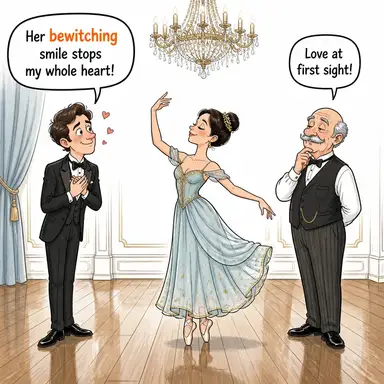 bewitching (büyüleyici, efsunlu) karikatürü — diyalogla bağlam içinde öğren
