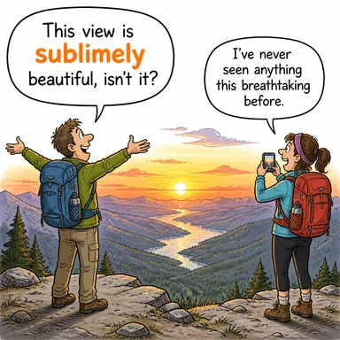 sublimely (mükemmel bir şekilde, yücelikle, hayranlık uyandırarak) karikatürü — diyalogla bağlam içinde öğren