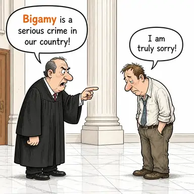 bigamy (iki eşlilik) karikatürü — diyalogla bağlam içinde öğren