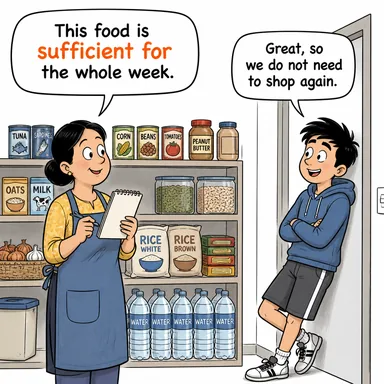 sufficient for (yeterli, kafi) karikatürü — diyalogla bağlam içinde öğren