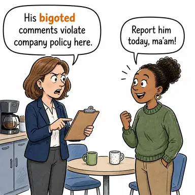 bigoted (yobaz, bağnaz, dar görüşlü) karikatürü — diyalogla bağlam içinde öğren