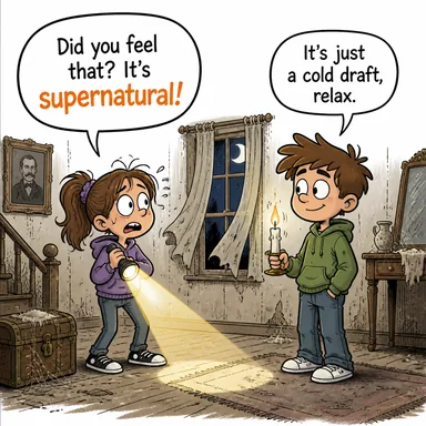 supernatural (doğaüstü) karikatürü — diyalogla bağlam içinde öğren