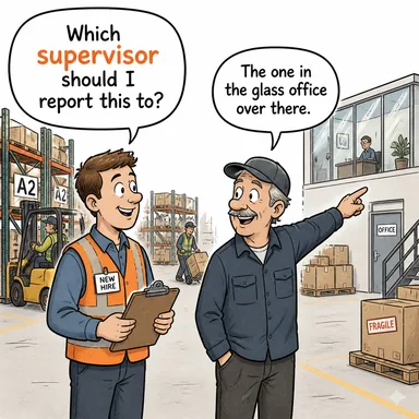 supervisor (denetçi, gözetmen, yönetici) karikatürü — diyalogla bağlam içinde öğren