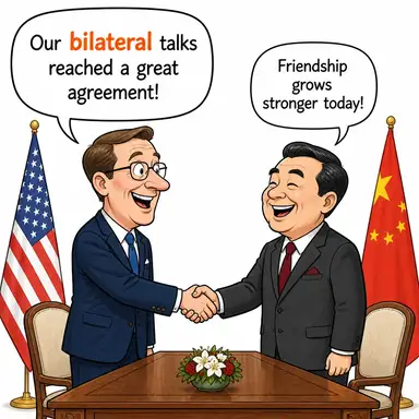 bilateral (iki taraflı, karşılıklı) karikatürü — diyalogla bağlam içinde öğren