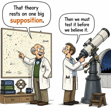 supposition (varsayım, zannetme) karikatürü — diyalogla bağlam içinde öğren