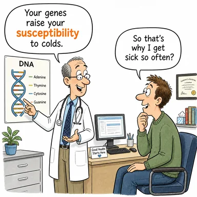 susceptibility (duyarlılık, yatkınlık, hassasiyet) karikatürü — diyalogla bağlam içinde öğren