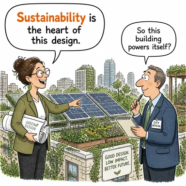 sustainability (sürdürülebilirlik) karikatürü — diyalogla bağlam içinde öğren
