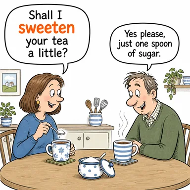 sweeten (tatlandırmak, (teklifi) cazip hale getirmek) karikatürü — diyalogla bağlam içinde öğren