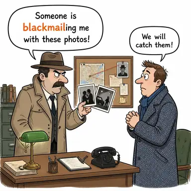 blackmail (şantaj (yapmak)) karikatürü — diyalogla bağlam içinde öğren