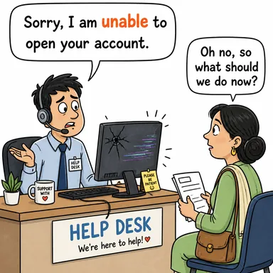 unable (yapamaz, gücü yetmez, aciz) karikatürü — diyalogla bağlam içinde öğren